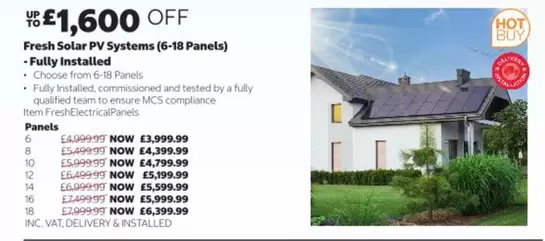 Fresh Solar PV Systems (6-18 Panels)