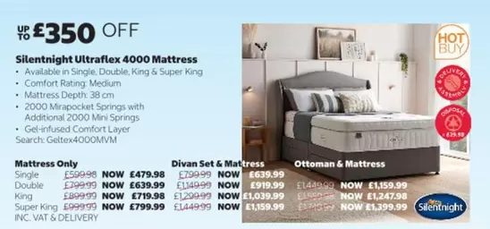 King - Silentnight Ultraflex 4000 Mattress