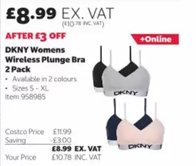 DKNY - Womens Wireless Plunge Bra 2 Pack Item 958985
