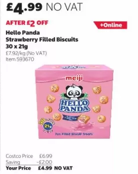 Panda - Hello Strawberry Filled Biscuits 30 x 21g