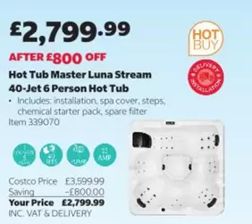Master - Luna Stream 40-Jet 6 Person Hot Tub Item 339070