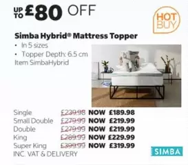 King - Hybrid Mattress Topper