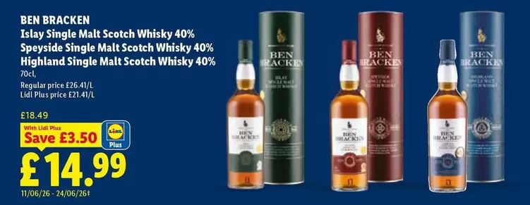 Highland - Islay Single Malt Scotch Whisky 40%, Speyside Single Malt Scotch Whisky 40%, Single Malt Scotch Whisky 40%