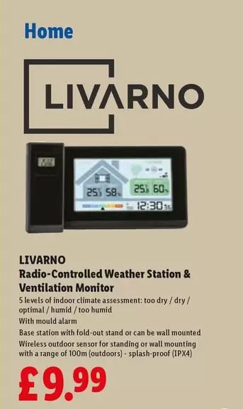 Livarno - Radio-Controlled Weather Station & Ventilation Monitor