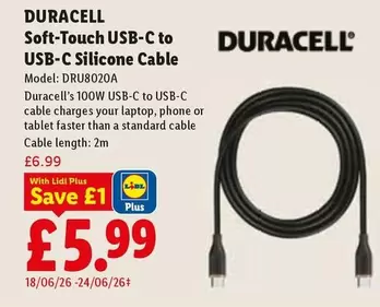 Duracell - Soft-Touch USB-C to USB-C Silicone Cable DRU8020A