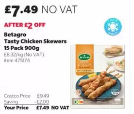 Tasty Chicken Skewers 15 Pack 900g Item 475174