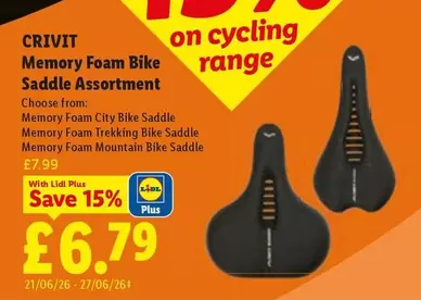 Crivit - Memory Foam Bike Saddle Assortment