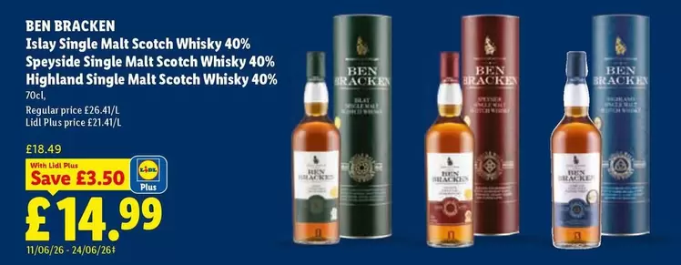 Highland - Islay Single Malt Scotch Whisky 40%, Speyside Single Malt Scotch Whisky 40%, Single Malt Scotch Whisky 40%