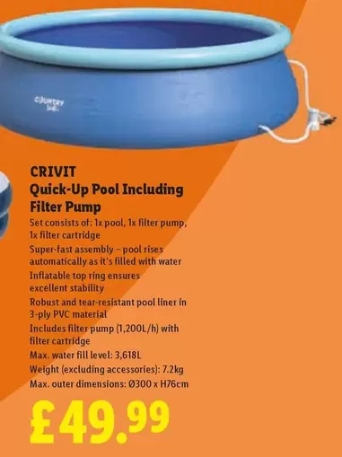 Crivit - Quick-Up Pool Including Filter Pump