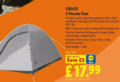 Crivit - 2-Person Tent