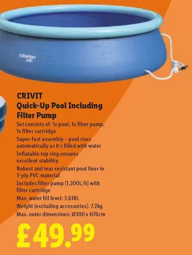 Crivit - Quick-Up Pool Including Filter Pump