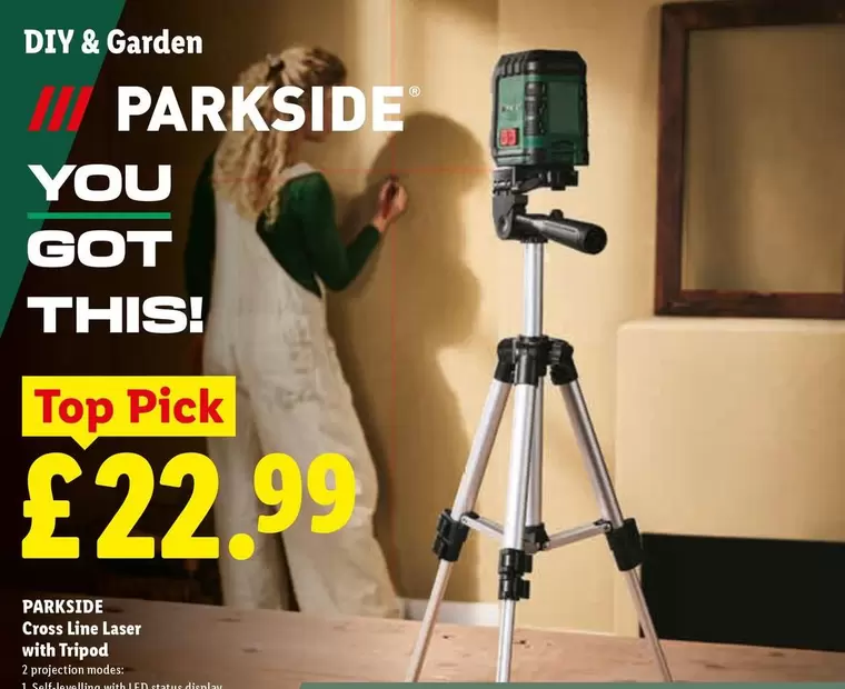 Parkside - Cross Line Laser with Tripod