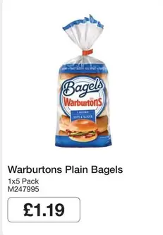 Warburtons - Plain Bagels M247995