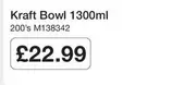 Kraft -  Bowl 1300ml 200's M138342