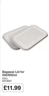 Bagasse Lid for 500/650ml M318297