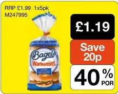 Warburtons - Bagels 1x5pk M247995