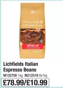 Italian Espresso Beans M132756 1kg M212519 8x1kg