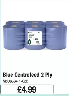 Blue Centrefeed 2 Ply M306564 1x6pk