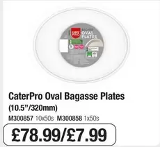 Oval Bagasse Plates (10.5"/320mm) M300857 10x50s M300858 1x50s