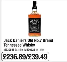 Jack Daniel's - Old No.7 Brand Tennessee Whisky M330548 6x1.5ltr M330522 1x1.5ltr