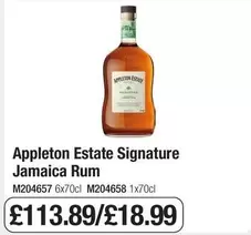 Signature - Jamaica Rum M204657 6x70cl M204658 1x70cl