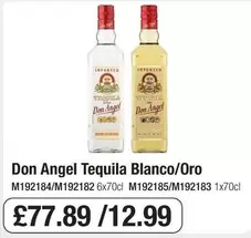Angel - Don  Tequila Blanco/Oro M192184/M192182 6x70cl M192185/M192183 1x70cl