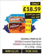 Hobnobs - 255266 Caramel Digestives, 256362 Chocolate Hob Nobs