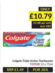 Colgate - Triple Action Toothpaste 919520 12 x 75ml