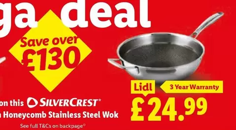 Silvercrest - Honeycomb Stainless Steel Wok