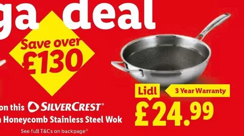 Silvercrest - Honeycomb Stainless Steel Wok