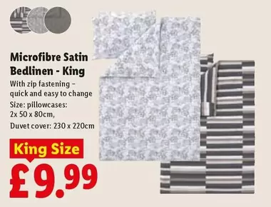 King - Microfibre Satin Bedlinen -