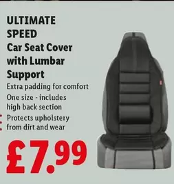 Comfort - ULTIMATE SPEED Car Seat Cover with Lumbar Support