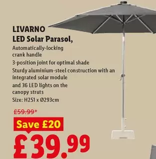 Livarno - LED Solar Parasol
