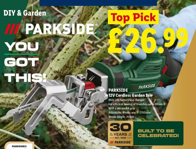 Parkside - 12V Cordless Garden Saw