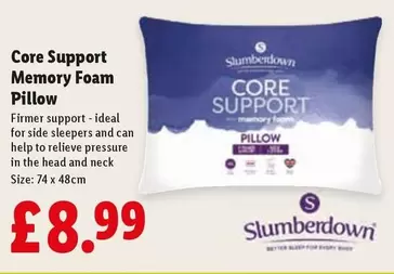 Slumberdown - Core Support Memory Foam Pillow