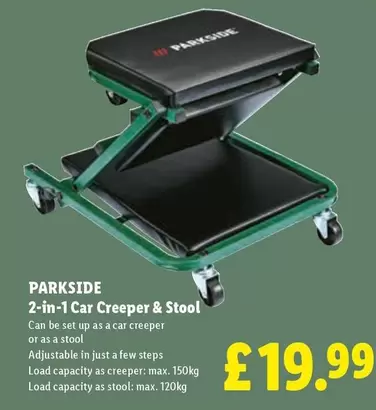 Parkside - 2-in-1 Car Creeper & Stool