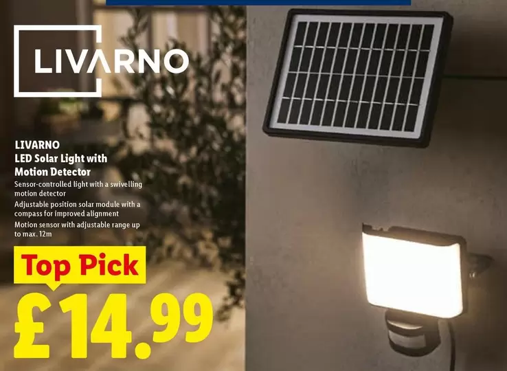 Livarno - LED Solar Light with Motion Detector
