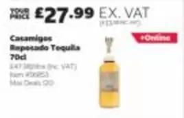 Casamigos Reposado Tequila 70cl