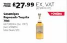 Casamigos Reposado Tequila 70cl