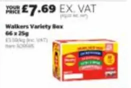 Walkers - Variety Box 66 x 25g Item 509595