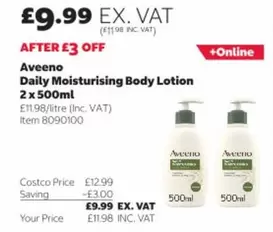 Aveeno - Daily Moisturising Body Lotion 2 x 500ml Item 8090100