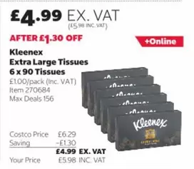 Kleenex - Extra Large Tissues 6 x 90 Tissues