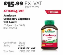 Cranberry Capsules 180 Count