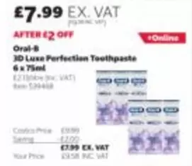 Oral-B - 3D Luxe Perfection Toothpaste 6 x 75ml