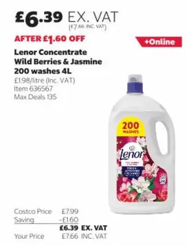Lenor - Concentrate Wild Berries & Jasmine 200 washes 4L