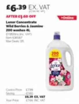 Lenor - Concentrate Wild Berries & Jasmine 200 washes 4L