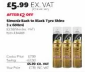Simoniz - Back to Black Tyre Shine 3 x 600ml