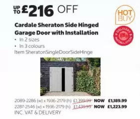 Cardale Sheraton Side Hinged Garage Door with Installation