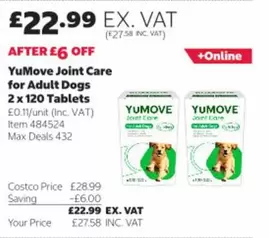 YuMove Joint Care for Adult Dogs 2 x 120 Tablets