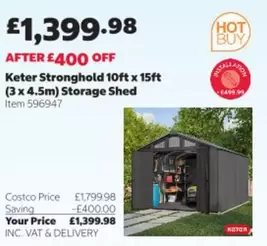 Keter Stronghold 10ft x 15ft (3 x 4.5m) Storage Shed Item 596947